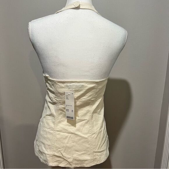 NWT Urban Outfitters Sari Seamed Linen-Blend Halter Vest Top womens size small - Picture 7 of 9